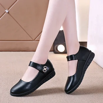 Japonské Ženy Bytov Módne Mary Jane Topánky Dámske Jednofarebné Ploché Topánky Kolo Hlavy Čierne Mokasíny Zapatillas Mujer