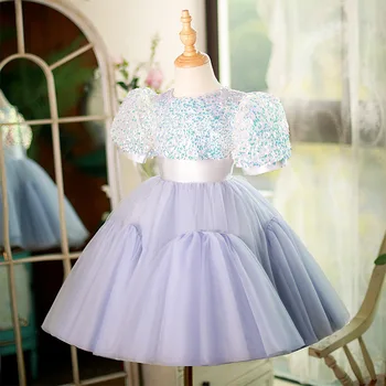 2023 Princess Party Šaty pre Dievčatká Deti Dievča Sequined Patchwork Tylu guľové Šaty Dieťa Karneval Narodeniny Formálne Šaty