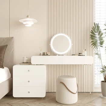 Nordic Moderné Márnosť Tabuľky Nightstands Zrkadlo Luxusné Toaletné Stoly Úložné Skrine Tavolo Da Trucco Spálne Nábytok WZ50VT