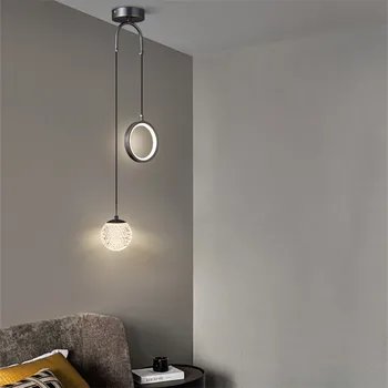 TEMAR Modernej Čiernej Medi Luster LED, 3 Farby Jednoducho Kreatívne Dekoratívne Visí Lampa Pre Domáce lôžková Izba
